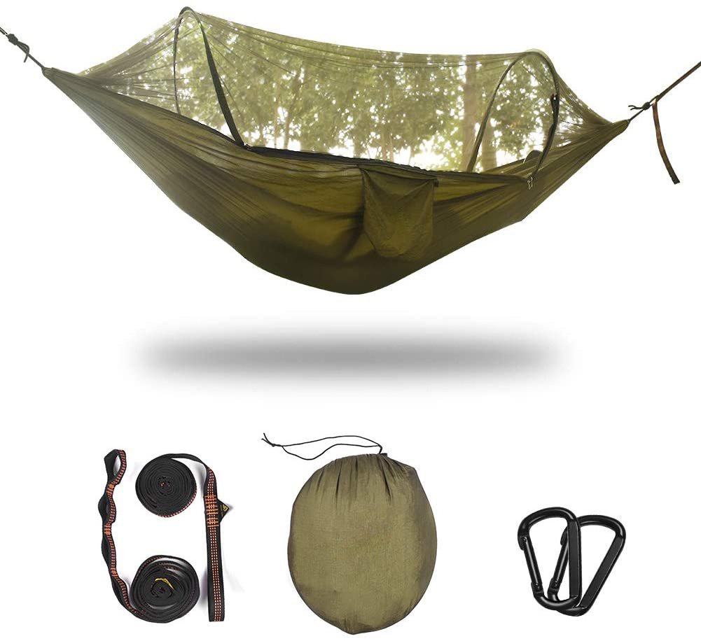 Pop-Up Camping Hammock with Net Supports 770 lbs