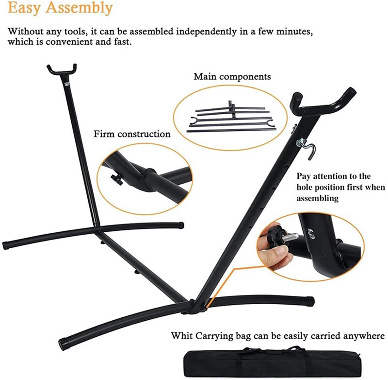 Hammock with Stand,Adjustable Heavy Duty Hammock Frame for Outdoor Yard Patio Deck, with Carry Bag