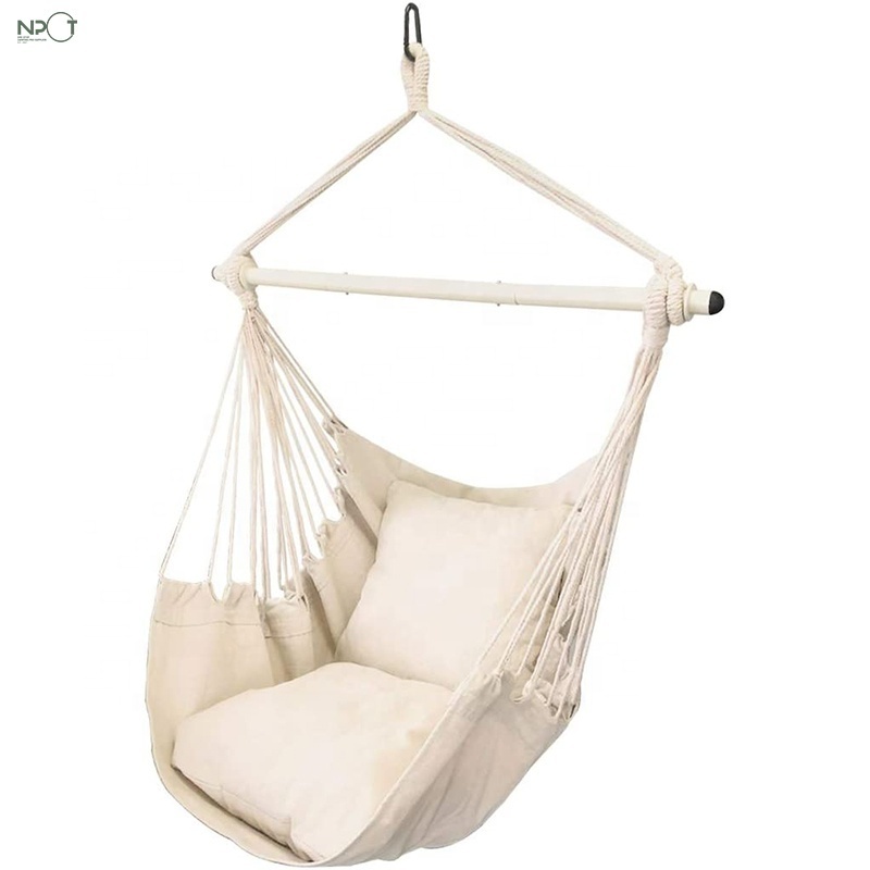 NPOT 2022 New Hammock Chair Foldable Metal Bar Hanging Chair for Bedroom Indoor Outdoor Heavy Duty Swing Chair