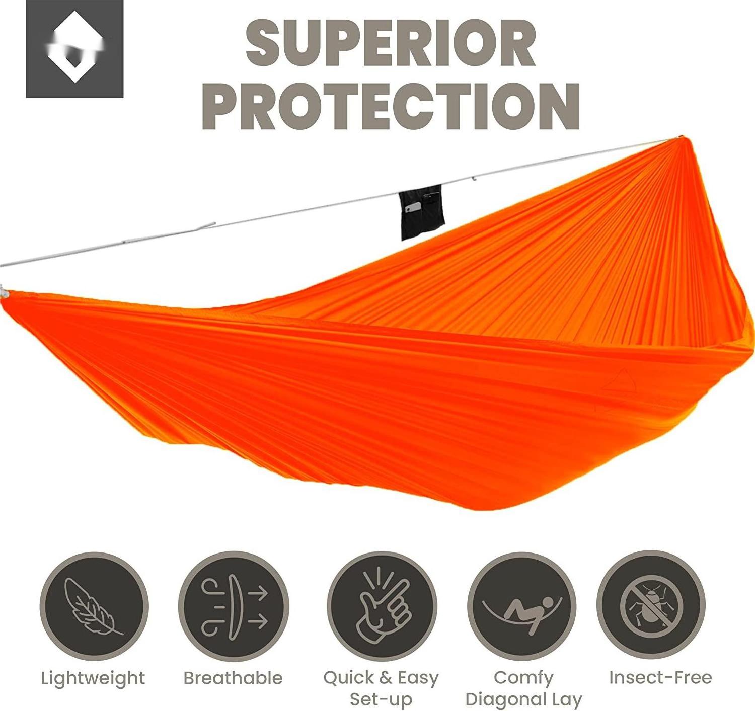 NPOT Camping Hammock with Mosquito Bug Net Long Tree Straps Ridgeline Chill Out Portable Hammock