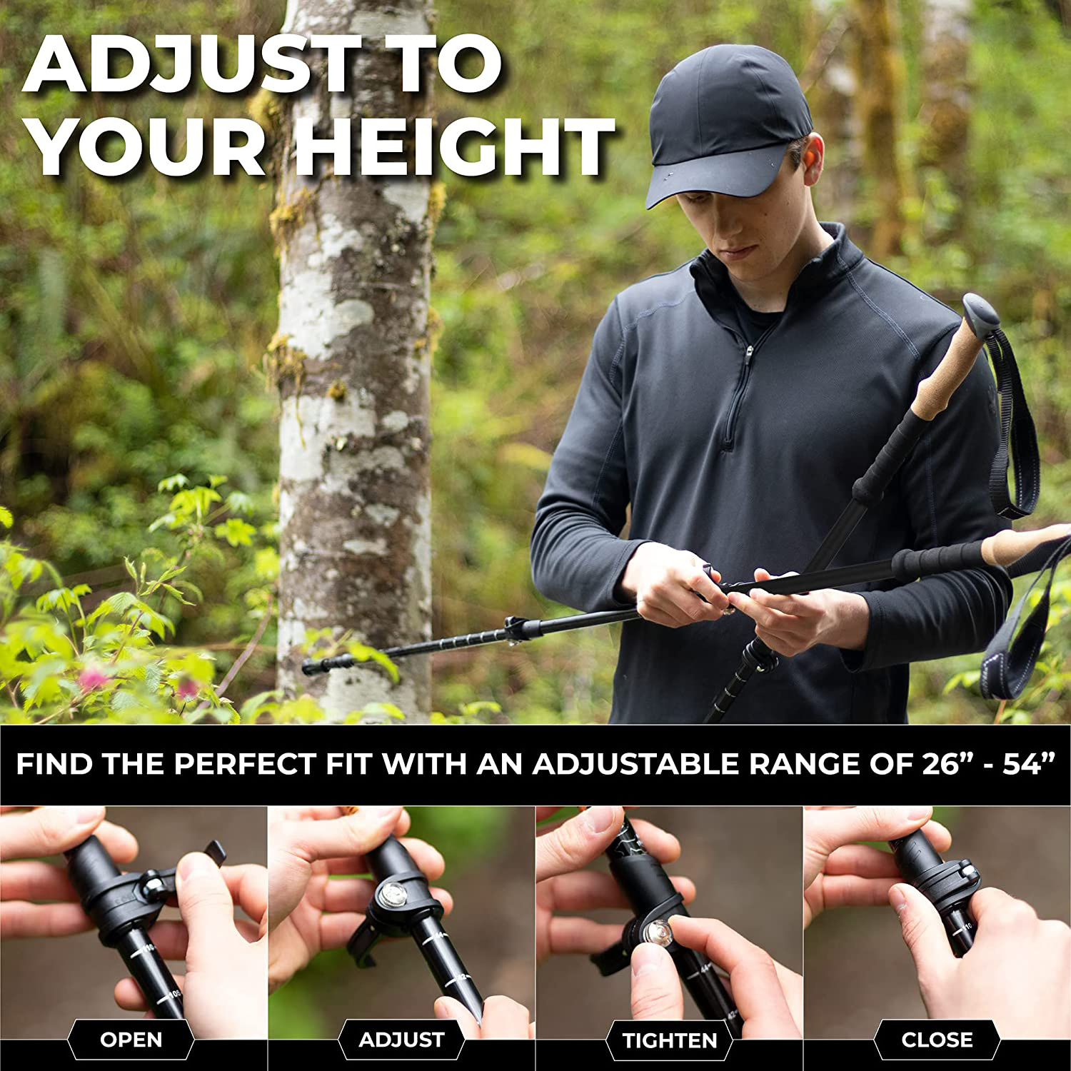 NPOT Mountain Tech Trekking Poles Carbon Fiber Walking Hiking Sticks with Quick Adjustable Locks Poles for Trekking or Walking