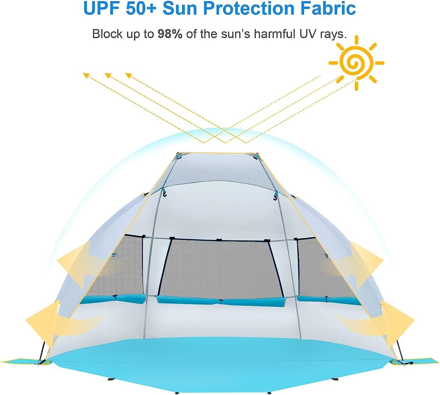 NPOT  Beach Tent 3 Person Portable Beach Tent UPF 50+ Sun Shelter Canopy Cabana Beach Tent Canopy Umbrella