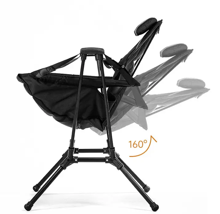 NPOT Outdoor Indoor Folding Portable Swinging Camping Rocking Chairs Rock Camp Chair for Adult Metal Aluminum Outdoor Furniture