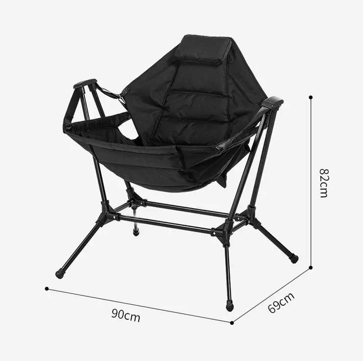 NPOT Outdoor Indoor Folding Portable Swinging Camping Rocking Chairs Rock Camp Chair for Adult Metal Aluminum Outdoor Furniture