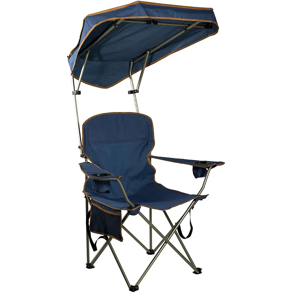 NPOT Beach Chair with Cup Holder with Adjustable Cover Umbrella Tube Traditional Rocking Camping Aluminum Metal Steel Folding