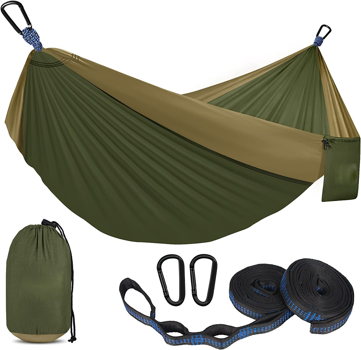 NPOT Best Seller Camping Hammock,  Double & Single Portable Hammocks with 2 Tree Straps