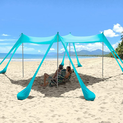 NPOT 10x10 FT Beach Tent Sun Shelter UPF50+ Beach Shade Canopy for Beach, Lawn, Parks, Picnic