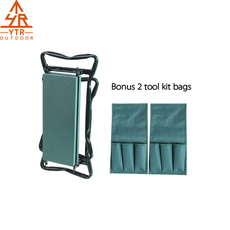 NPOT Portable Garden Kneeler and Seat with 2 Bonus Tool Pouches 2-in-1 foldable garden bench garden stools