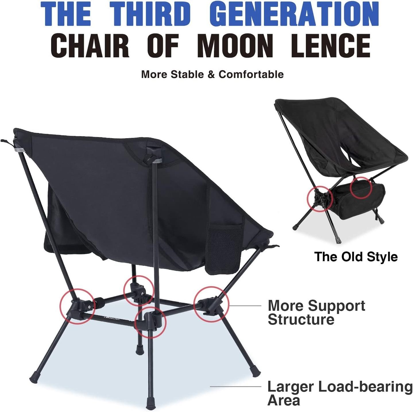 NPOT Folding Height Outdoor Adjustable Moon Camping Lawns Chair Custom Portable Canvas Fabric Aluminum Beach Chairs Modern 1.3kg