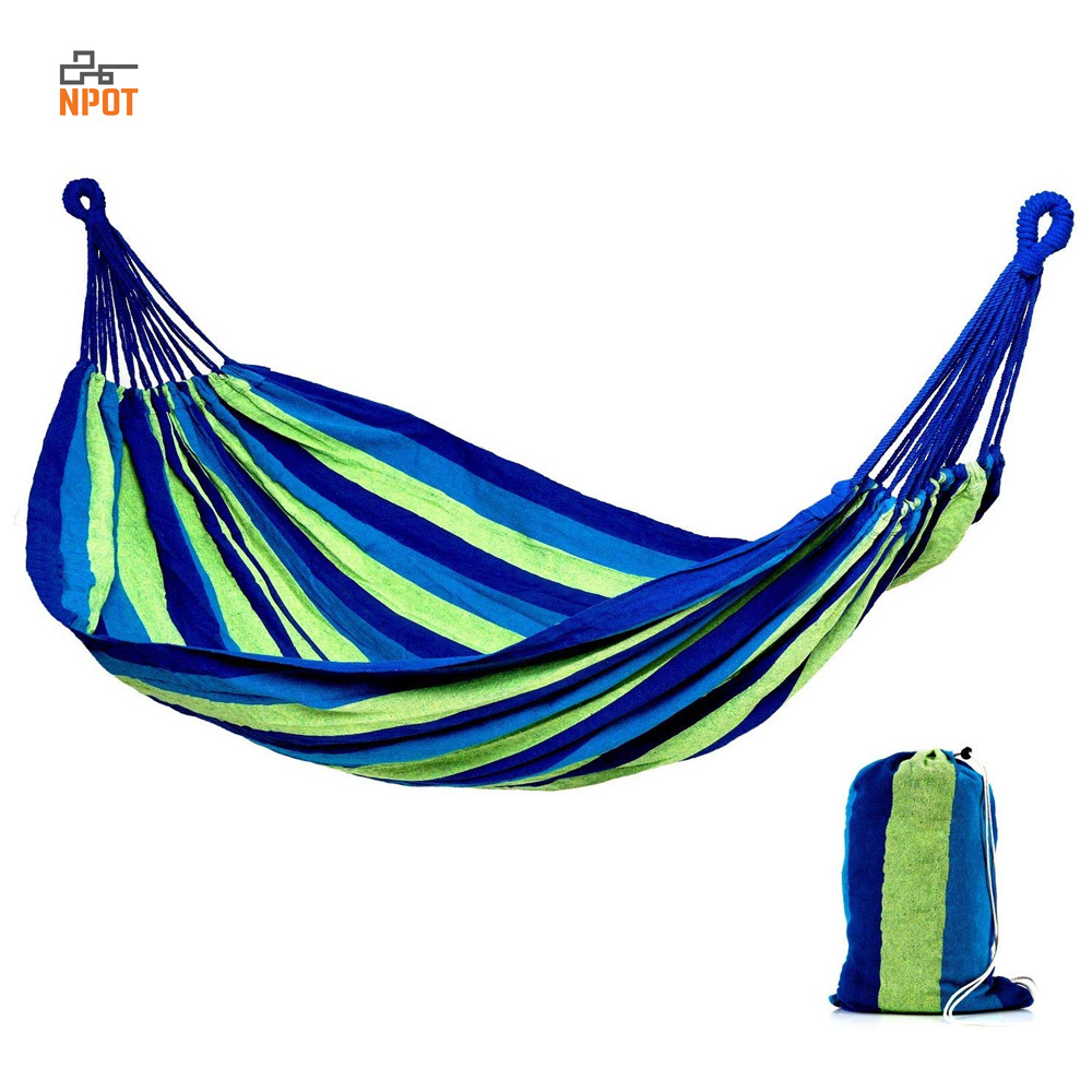 NPOT Best Selling Outdoor Portable Parachute Hammock Beach Canvas Folding Hammock with Tree Straps