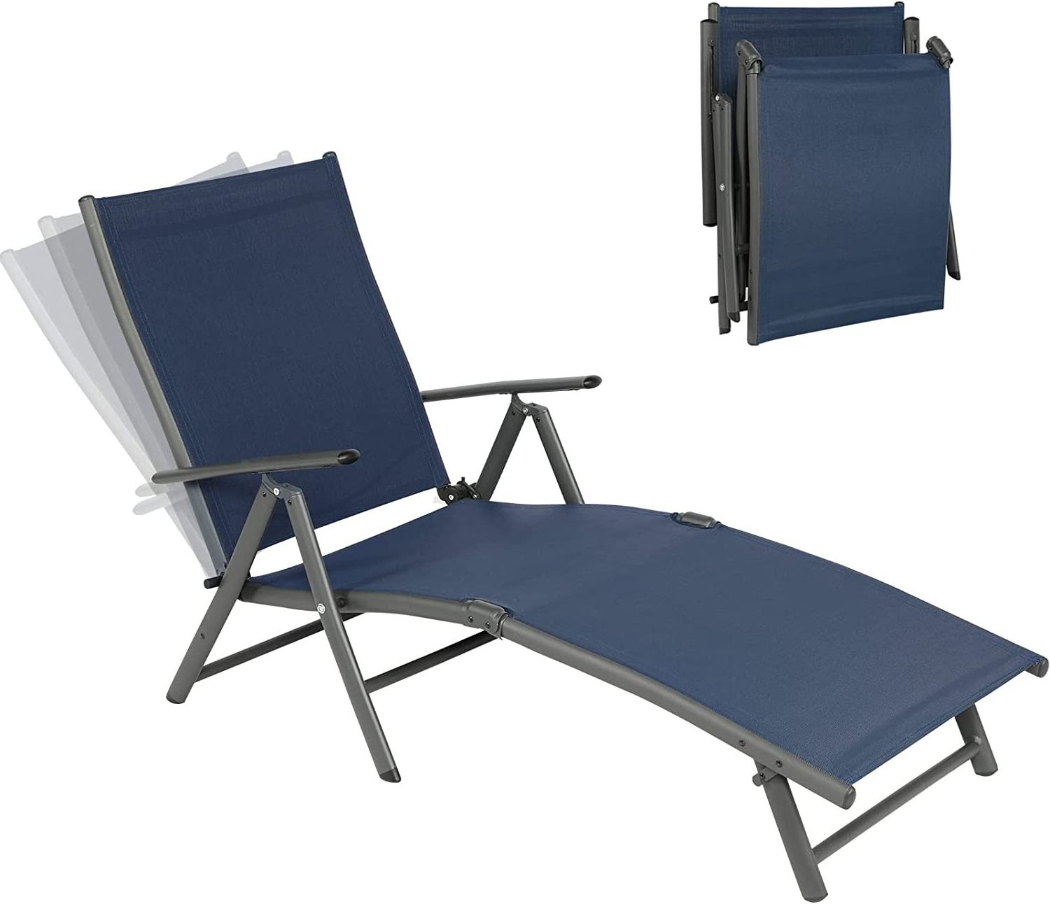 NPOT  Outdoor lounger lounge Chairs Portable Folding Aluminum Patio Recliner Chair