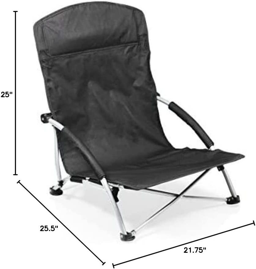 NPOT New Low Sling Folding Beach Chair Camping Chairs Compact Concert Lumbar Back Support Festival Chair With Carry Bag