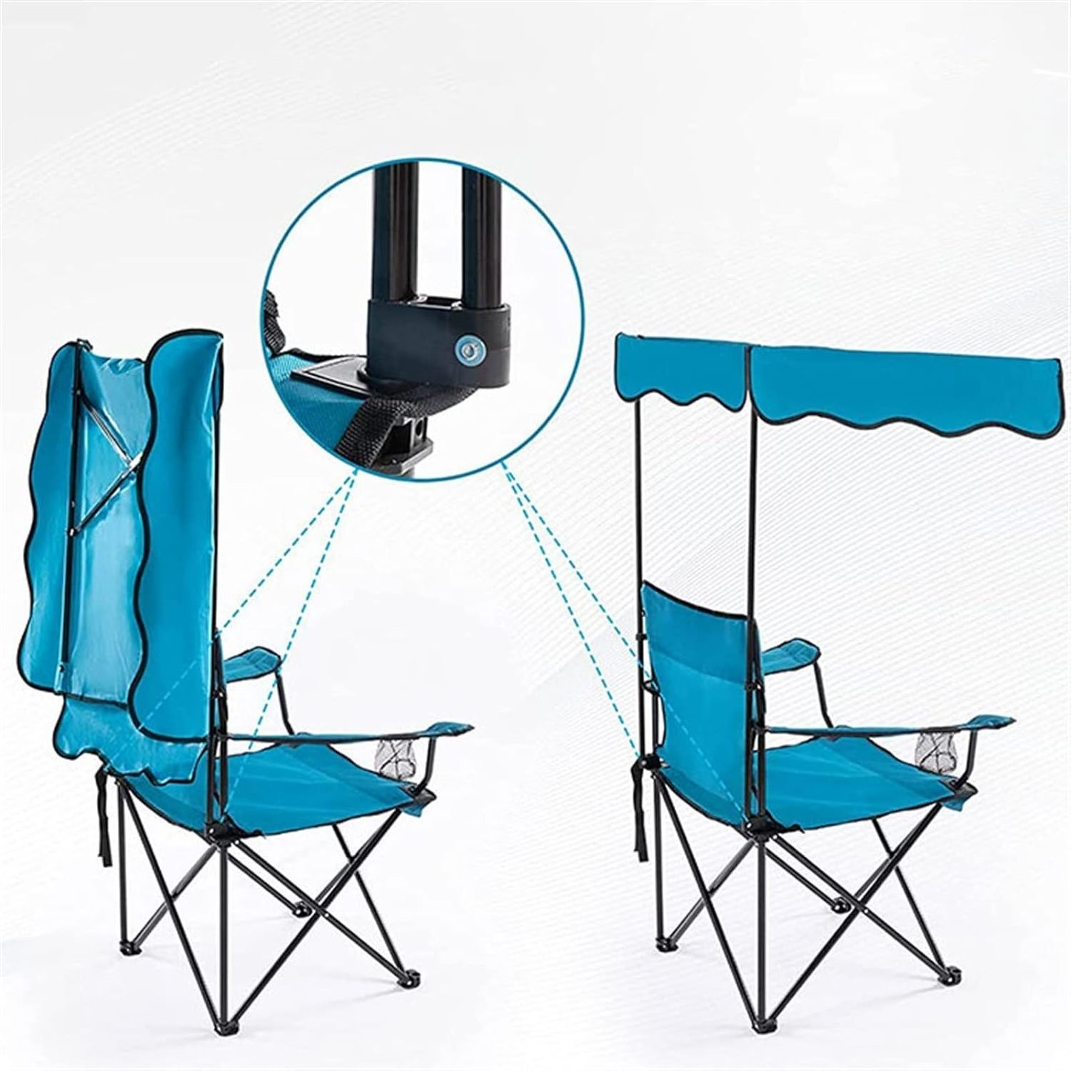 NPOT Outdoor portable camping chair, adjustable lightweight outdoor furniture picnic canopy folding fishing beach chair with umb