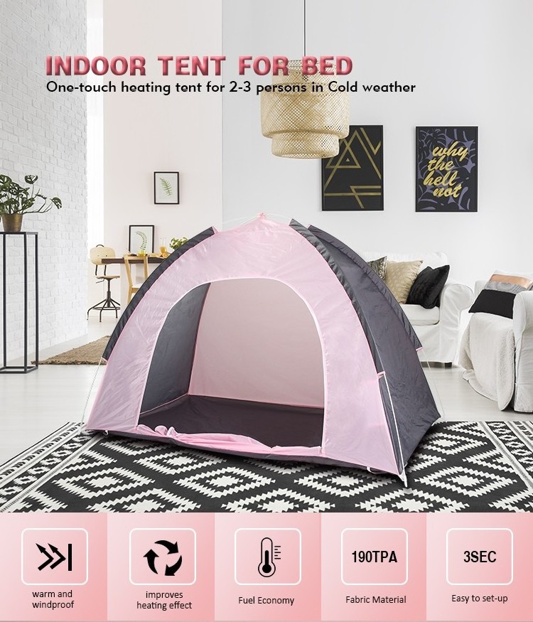 Hot selling keep warm room tent/ heated indoor bed tent