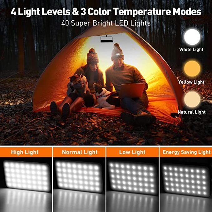 NPOT LED Camping Lantern Rechargeable 1200LM 5 Light Modes 20000mAh Power Bank Portable up to 144 Hours Survival Lanterns