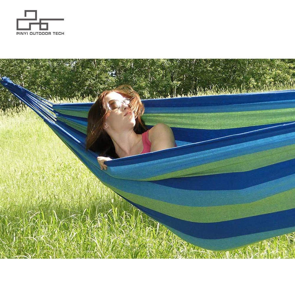 NPOT Best Selling Outdoor Portable Parachute Hammock Beach Canvas Folding Hammock with Tree Straps