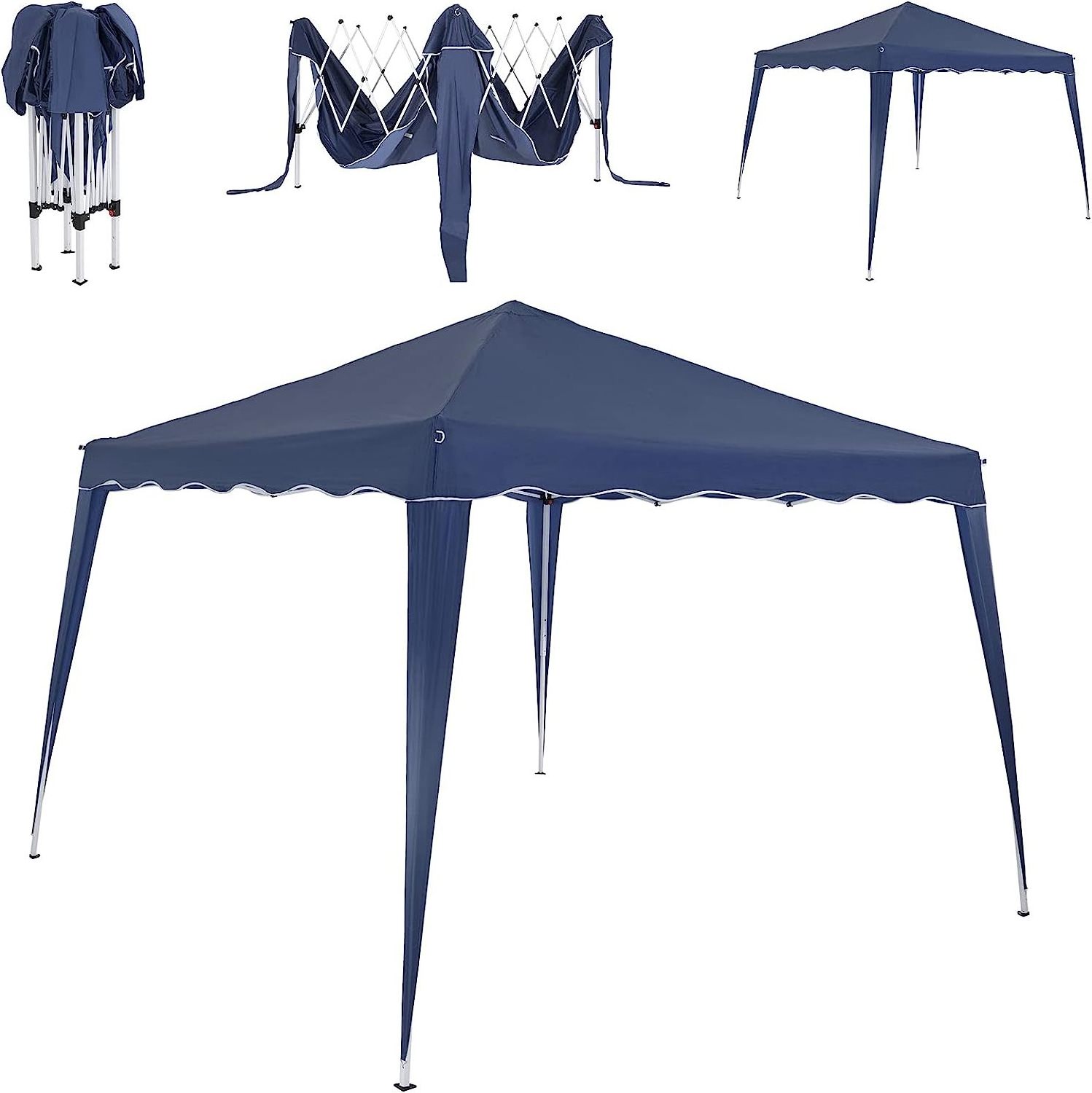 NPOT Hot Selling Pop Up Gazebo 3m x 3m without Sides Folding Garden Marquee Tent Awning Canopy Carry Bag BLUE