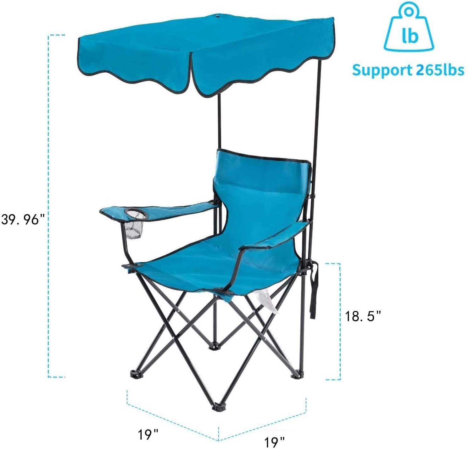 NPOT Outdoor portable camping chair, adjustable lightweight outdoor furniture picnic canopy folding fishing beach chair with umb