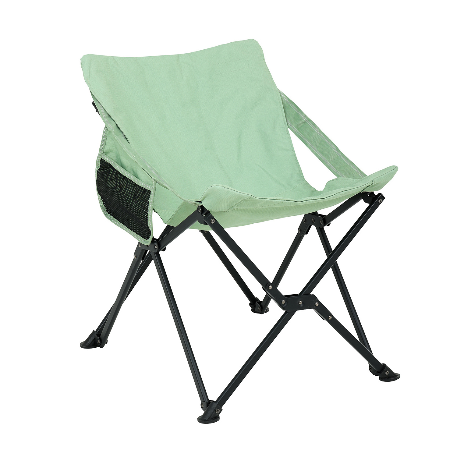 NPOT Portable Outdoor Moon Chair Collapsible Lounge Leisure Chair with Side Pocket for Fishing Picnic Camping