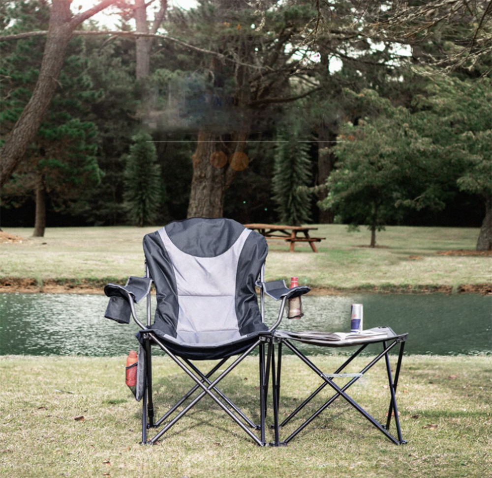 NPOT 2 in 1Folding Camping Chair Mesh Chair with Removable Footrest Reclining Lounger Beach Chair