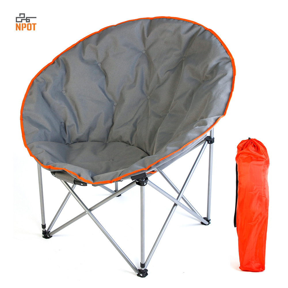 NPOT Durable Camp chair Rouded Saucer Easy Assembly Portable Oversize King size foldable outdoor chair