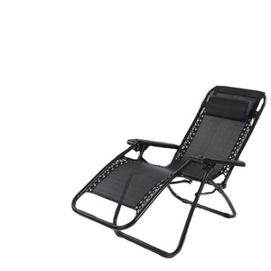 Adjustable camping park lounge chair office lounge chair zero gravity chair with pillows and cup holder