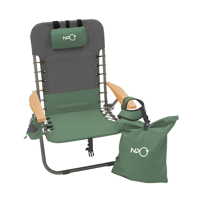 NPOT Outdoor Portable Aluminium Beach Chair Travel Adjustable Foldable Camping Chair Light Weight Steel Polyester