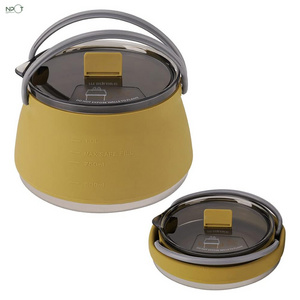 NPOT Portable Silicone Kettle for Travel and Camping 1L Water Tea Cookerware for Boiling Water Outdoors