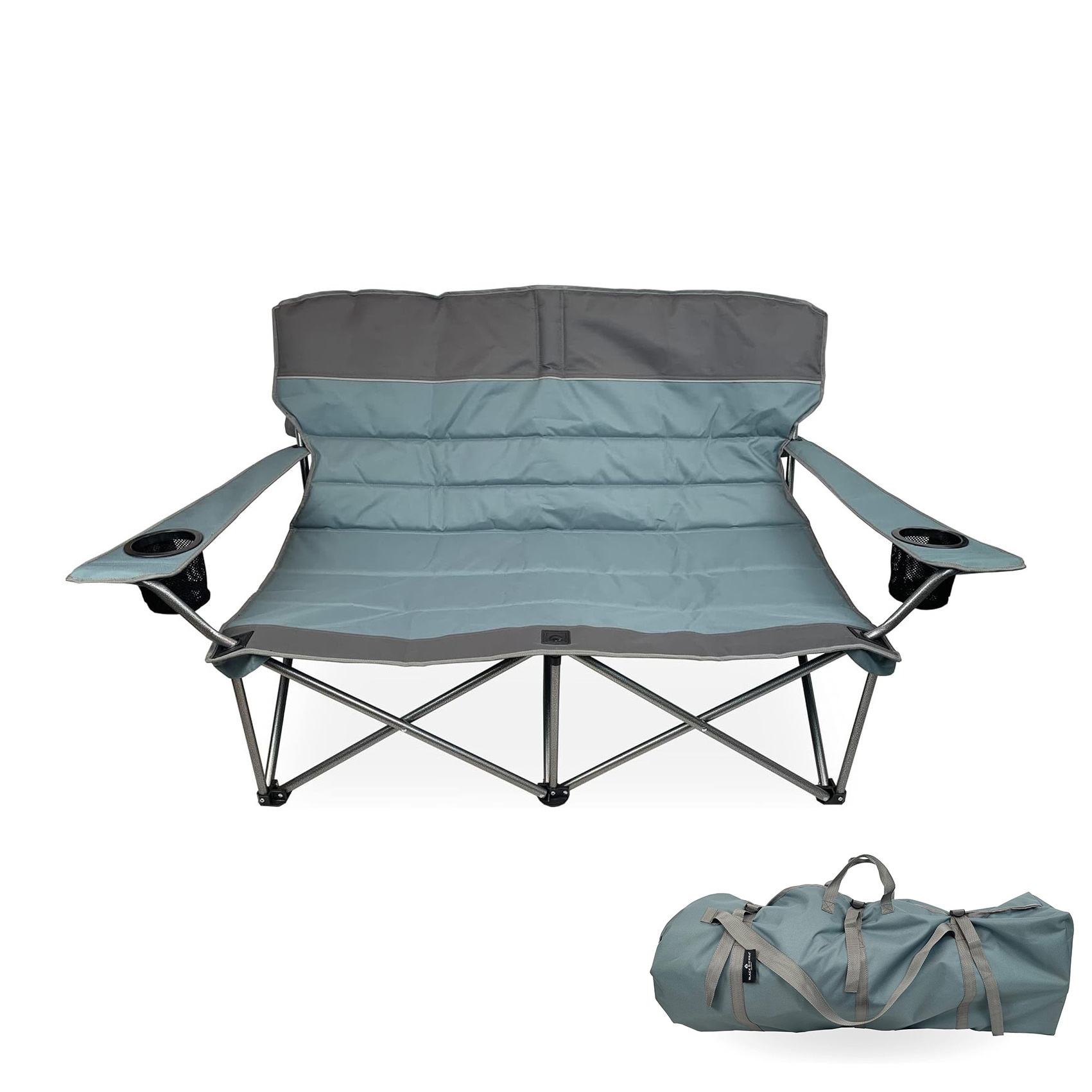 NPOT 2024 Low Camping Sofa,Double 2 Person Camping Chair Loveseat, Heavy Duty Camp Chair,Padded Folding Beach Chair