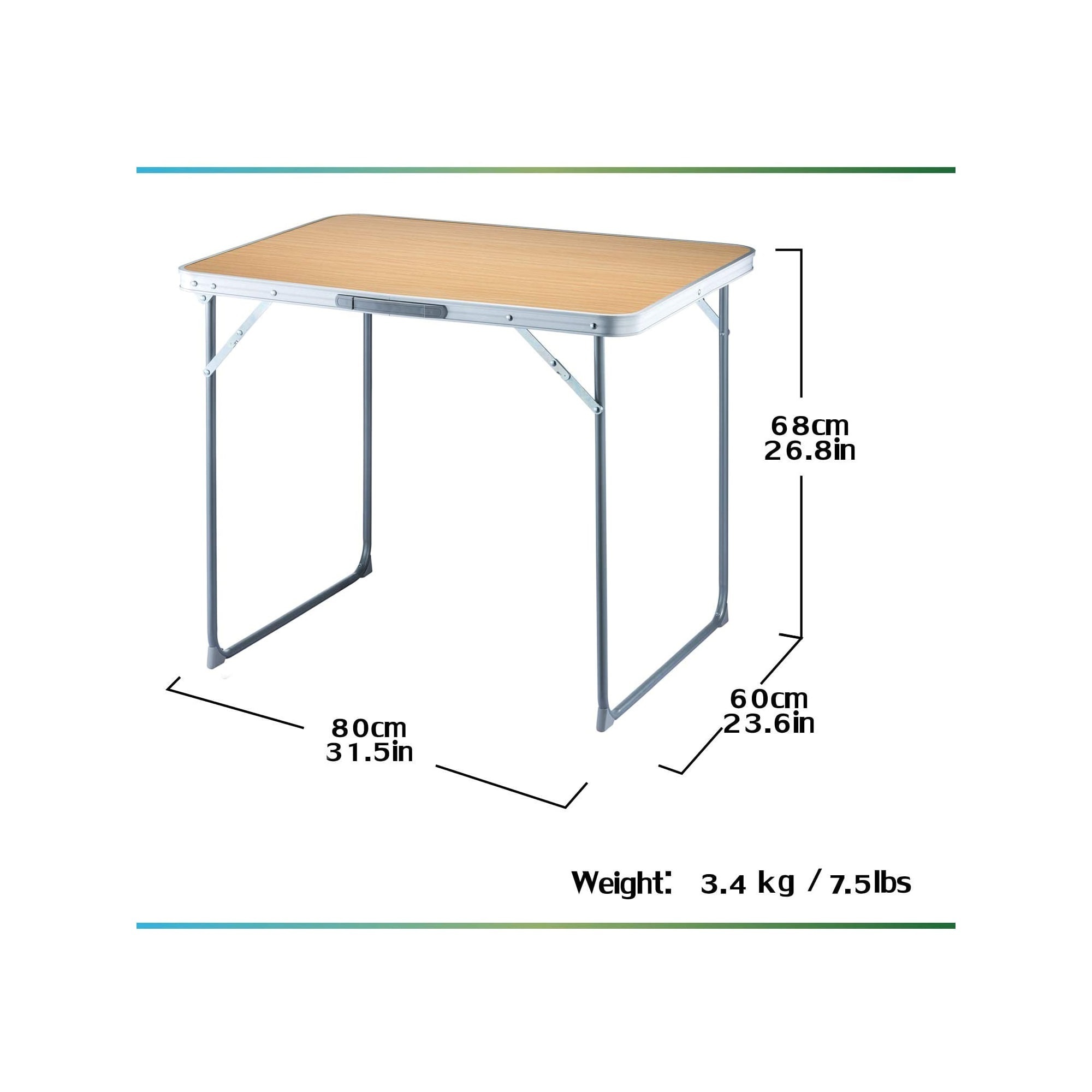 NPOT Lightweight Folding Desk, Multifunctional Portable MDF Aluminum Folding Table, Camping Folding Picnic Table