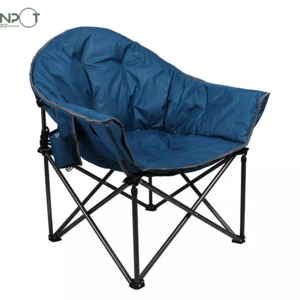 NPOT Outdoor High Quality Foldable Camping Padded Seat Moon Chair Fabric 100% Polyester Outdoor Furniture Beach Chairs Modern