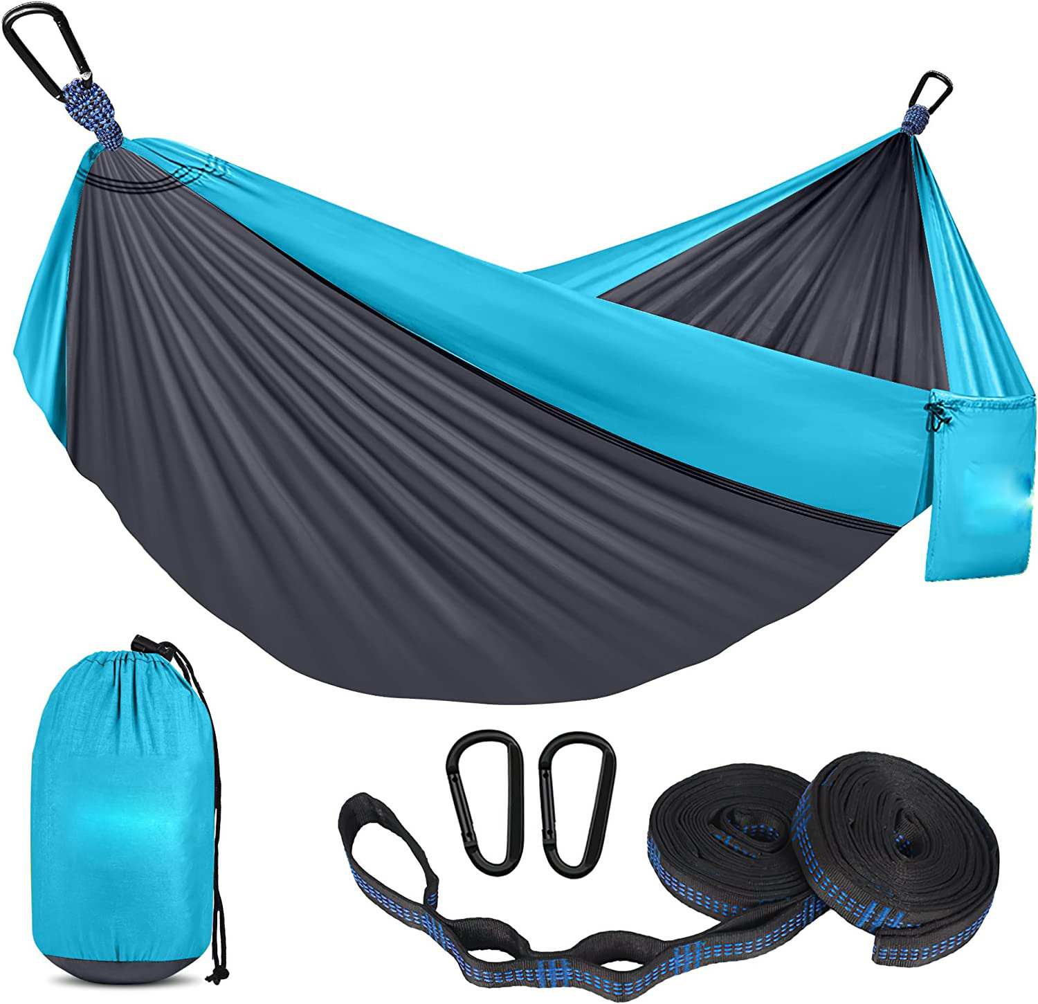 NPOT Best Seller Camping Hammock,  Double & Single Portable Hammocks with 2 Tree Straps