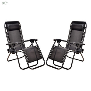 NPOT Set of 2 Adjustable Zero Gravity Lounge Chair Recliners Garden Chair Bedroom Furniture with Cushion for Patio Folding