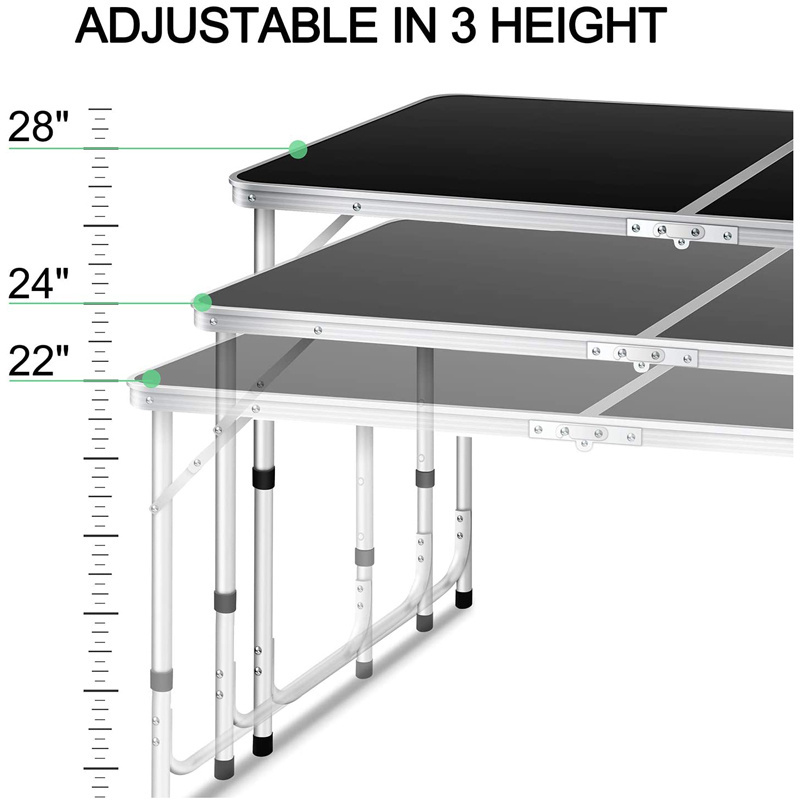 ALDI Style Foldable Outdoor Table Furniture,Aluminum Height Adjustable Lightweight Desk/w Portable Handle