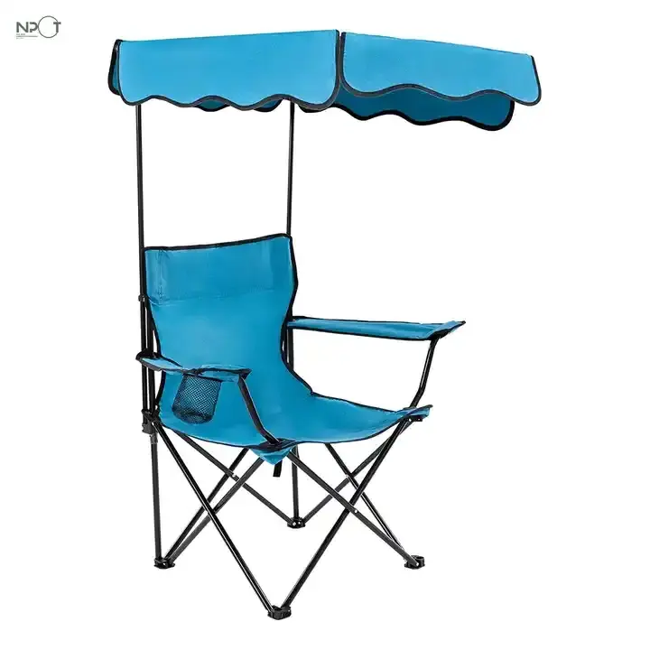 NPOT Outdoor portable camping chair, adjustable lightweight outdoor furniture picnic canopy folding fishing beach chair with umb