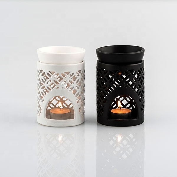 Wholesale White and black Ceramic Fragrance Oil Burner Tart Warmer