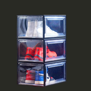 Shoe Storage Box Clear Plastic Shoe Boxes Stackable Shoe Organizer for Men and Women