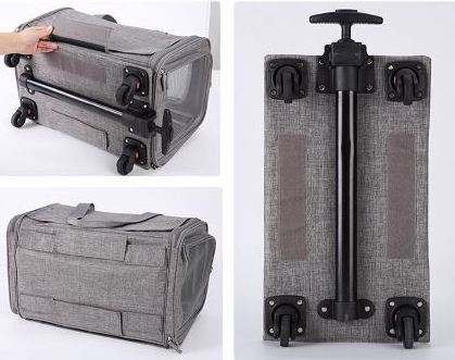 Pet Travel Carrier Airline Approved Removable Wheeled Pet Carrier for Medium Small Dogs  pet cages carriers houses