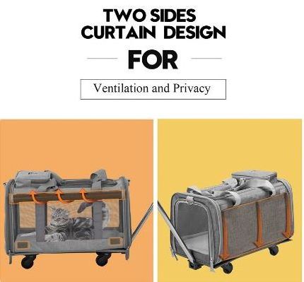 Pet Travel Carrier Airline Approved Removable Wheeled Pet Carrier for Medium Small Dogs  pet cages carriers houses