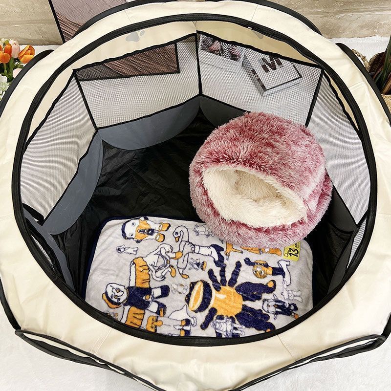 Hot selling octagonal pet fence pet tent Oxford cloth scratch foldable dog cage cat delivery room dog house cat nest