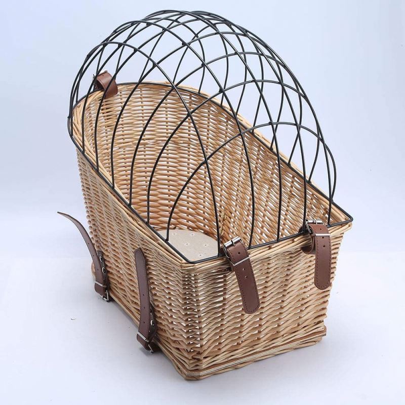 Dog Basket for Bicycle, Dog Rear Bike Basket Small Wicker Bike Baskets for  Bicycle Rear Rack Bike Dog Carrier