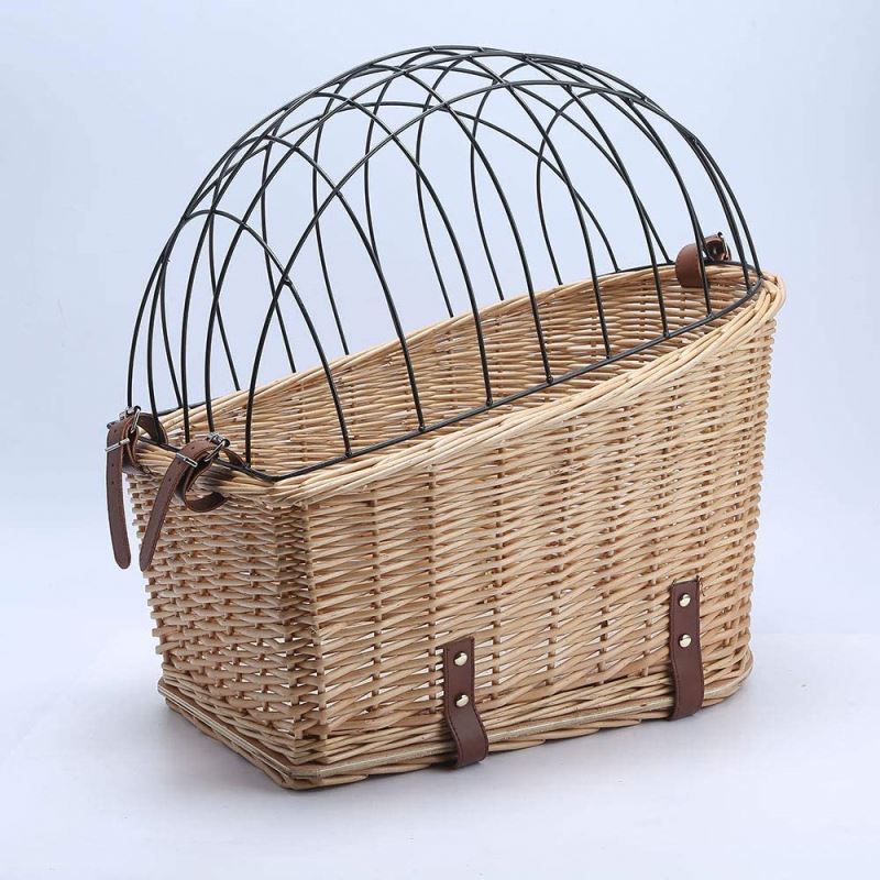 Dog Basket for Bicycle, Dog Rear Bike Basket Small Wicker Bike Baskets for  Bicycle Rear Rack Bike Dog Carrier