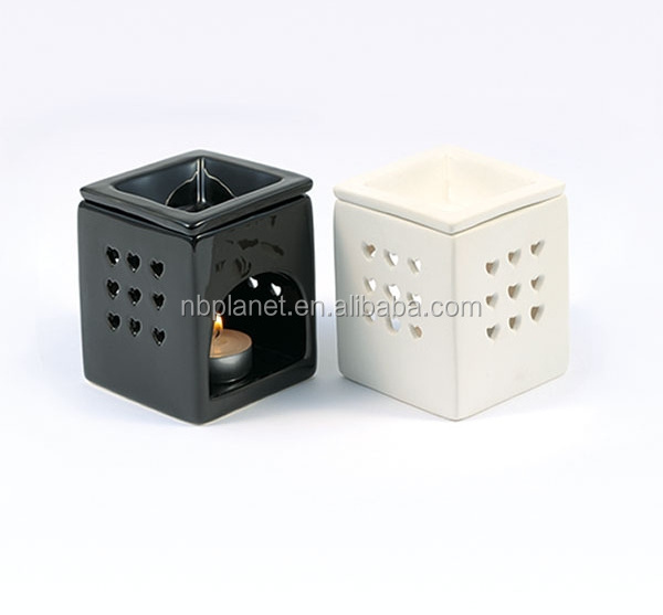 Wholesale White and black Ceramic Fragrance Oil Burner Tart Warmer