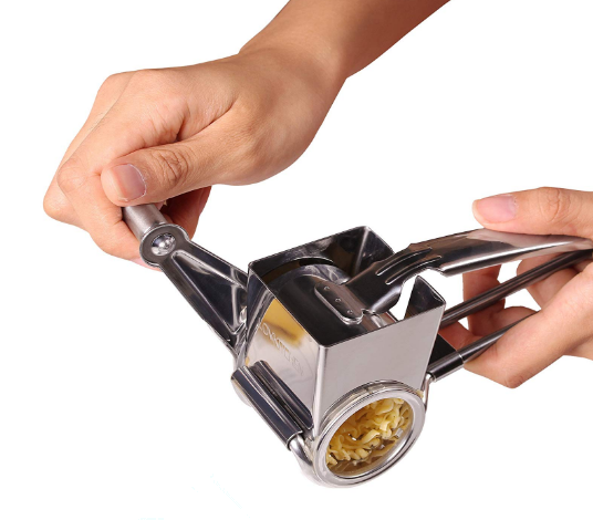 Rotary Cheese Grater - Vegetable Cheese Cutter Slicer Shredder with 3 Interchanging Rotary  Sharp Cylinders Stainless Steel