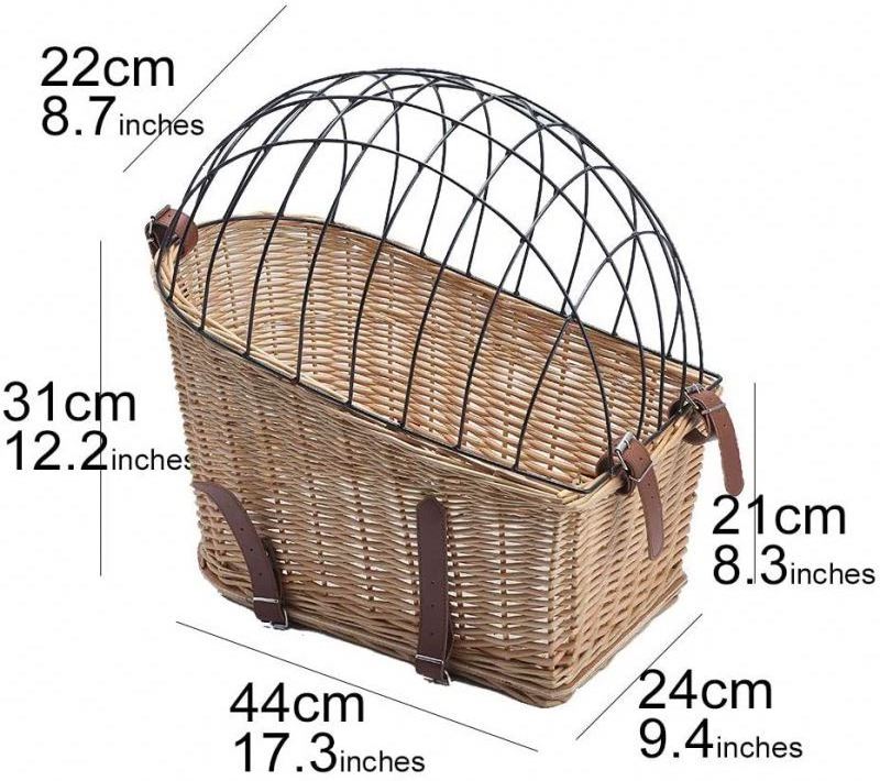 Dog Basket for Bicycle, Dog Rear Bike Basket Small Wicker Bike Baskets for  Bicycle Rear Rack Bike Dog Carrier