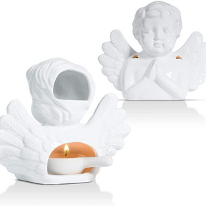 ceramic angel Oil Burner Wax Melt Burner with Candle Spoon and   Ceramic Oil Diffuser Candle Tealight holder