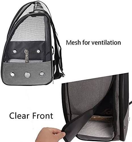 Bird Carrier Backpack with Perch and Feeder Lightweight Foldable Birds Travel Cage