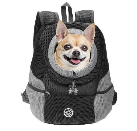 Dog breathable travel adjustable chest backpack pet carrier bag