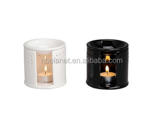 Wholesale White and black Ceramic Fragrance Oil Burner Tart Warmer