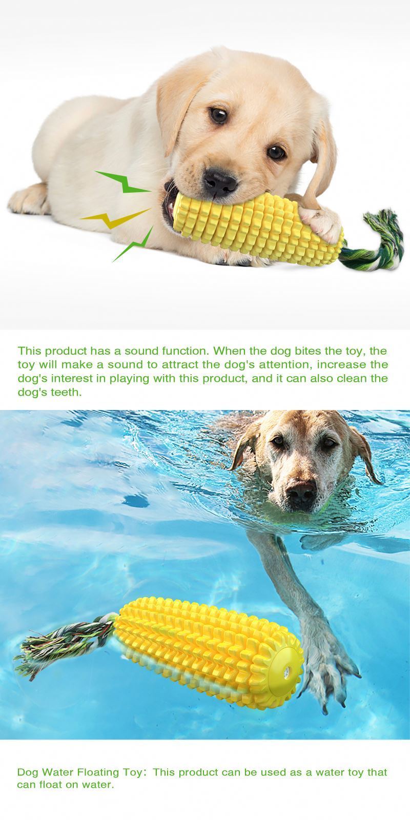 corn shape Dog Chew Toys and  Puppy Toothbrush Clean Teeth Interactive Corn dog Toys